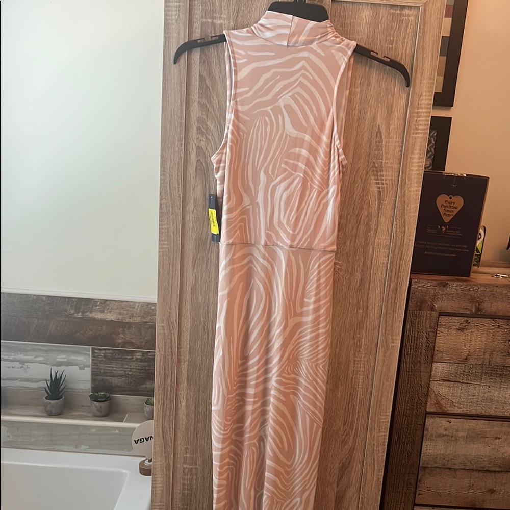 RACHEL Rachel Roy White and Tan Sleeveless Faux wrap Maxi Dress M - Picture 5 of 9